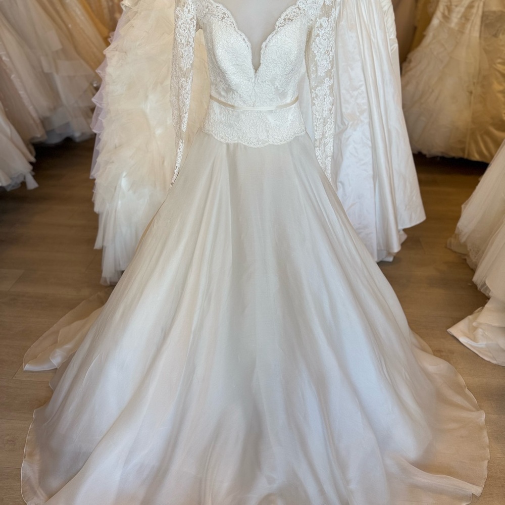 Suzanne Neville long sleeve designer wedding dress